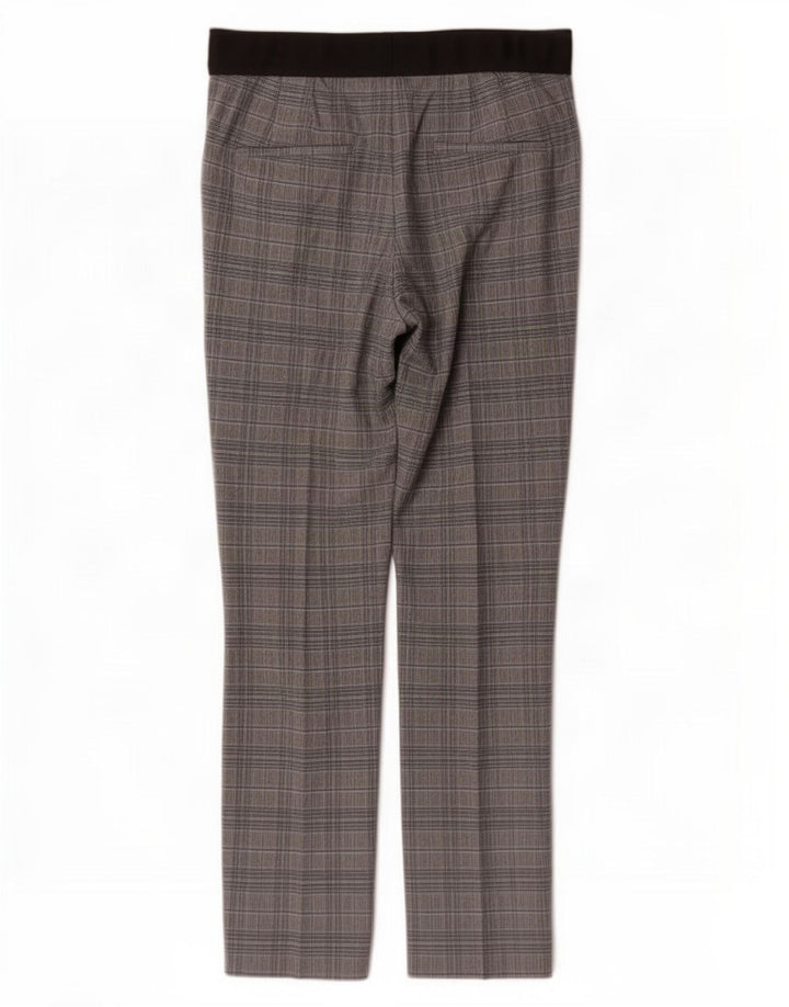 Pantaloni chino dritti da donna Zara piccoli W27 L28 poliestere a quadri grigi