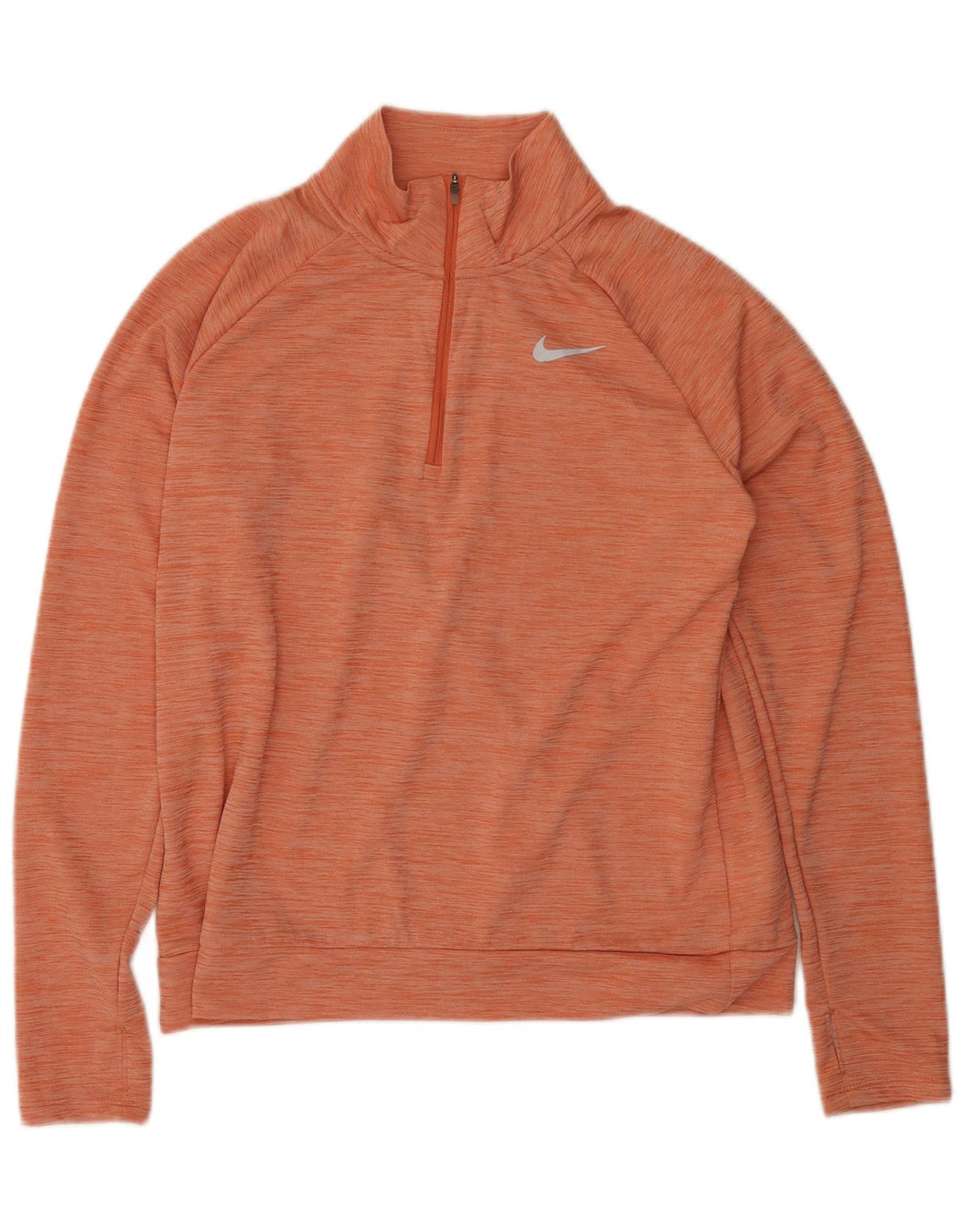 Top della tuta pullover con zip e collo Nike Dri Fit da donna UK 14 arancione medio