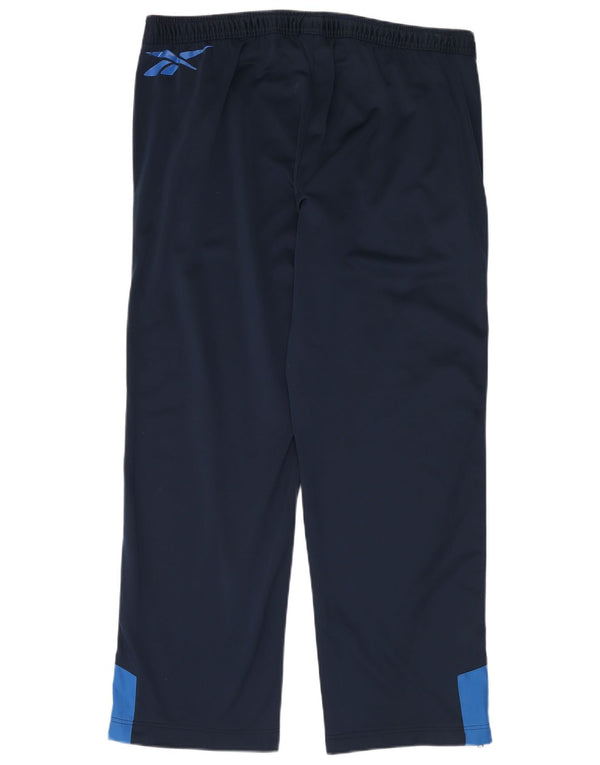 Pantaloni da tuta grafica Reebok da uomo XL in poliestere color block blu navy