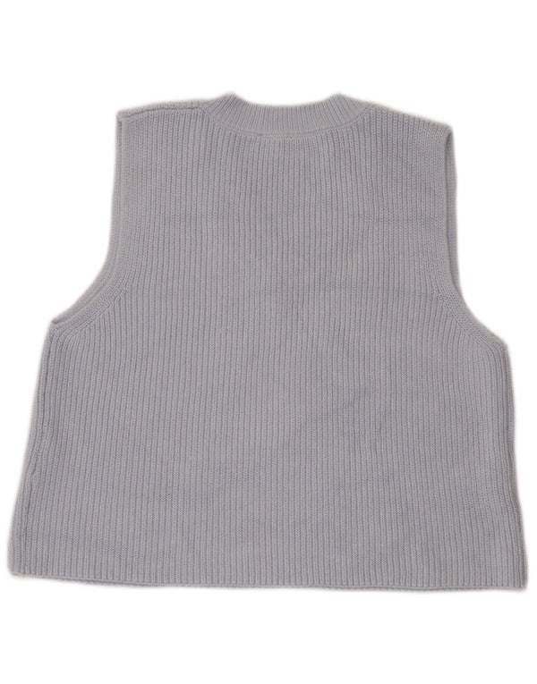 Canotta corta da donna Zara UK 10 piccola in cotone blu