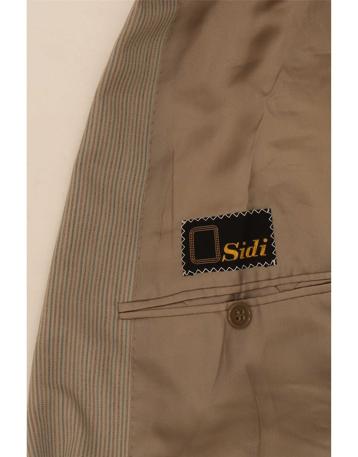 Giacca blazer doppiopetto da uomo Sidi UK 36 piccolo gessato beige