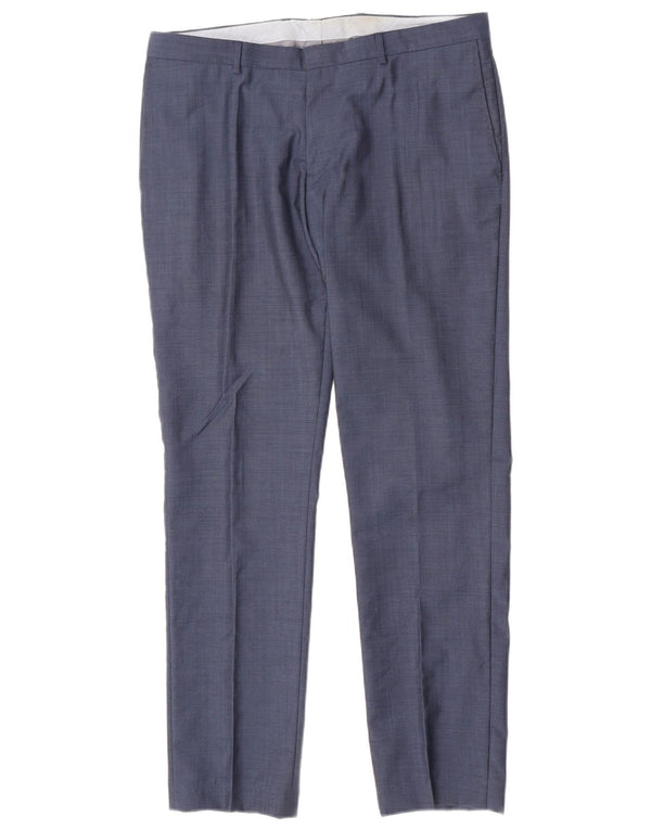 Pantaloni chino slim da uomo Zara EU 42 Large W32 L31 Blu