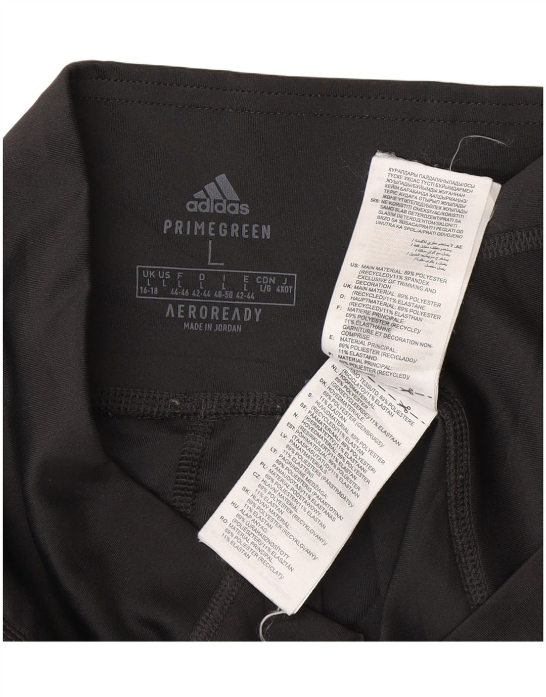 Leggings Adidas Aeroready da donna UK 16/18 Large Nero Poliestere