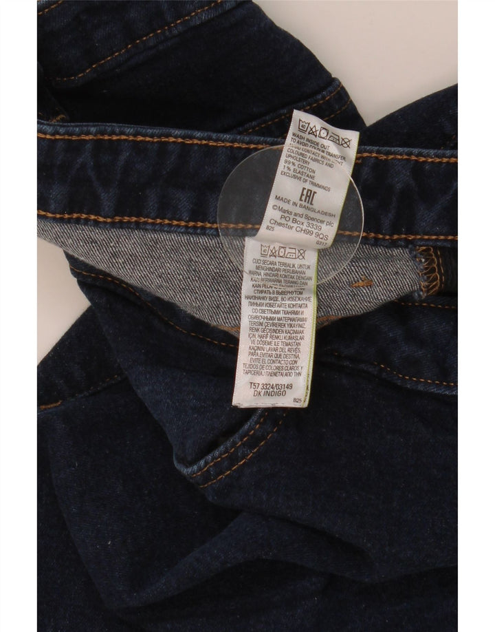 Pantaloncini di jeans da donna Marks & Spencer UK 12 medi W30 cotone blu navy