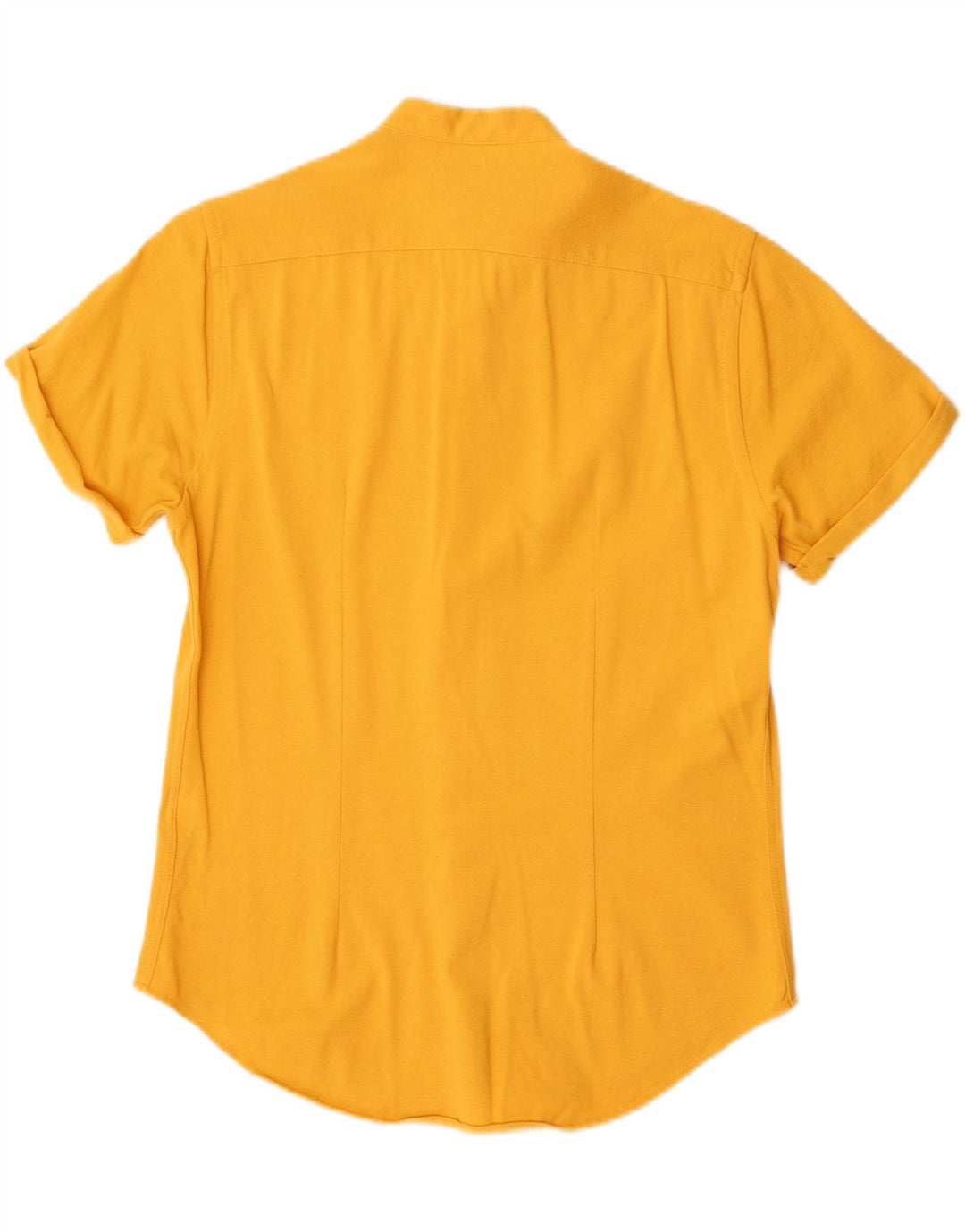 Camicia Zara da uomo slim fit a maniche corte piccola gialla