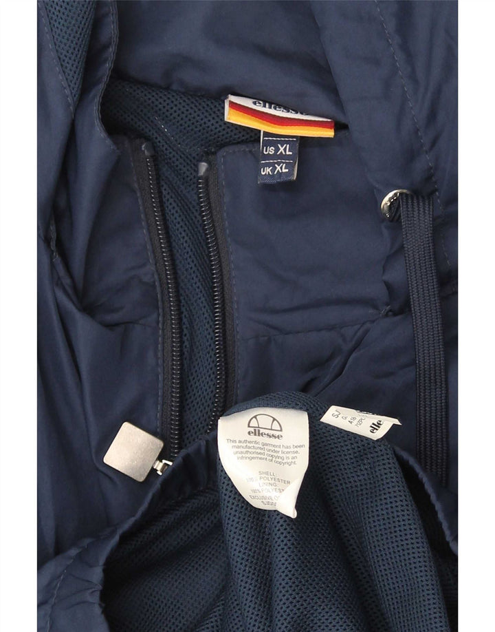 Giacca antipioggia da uomo con cappuccio Ellesse UK 42 XL Poliestere color block blu