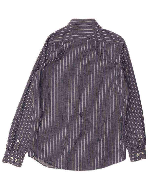 Camicia da uomo vestibilità regolare Massimo Dutti in cotone a righe blu navy medio