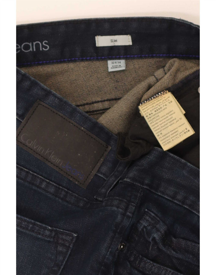 Jeans slim da donna Calvin Klein W32 L34 cotone blu navy