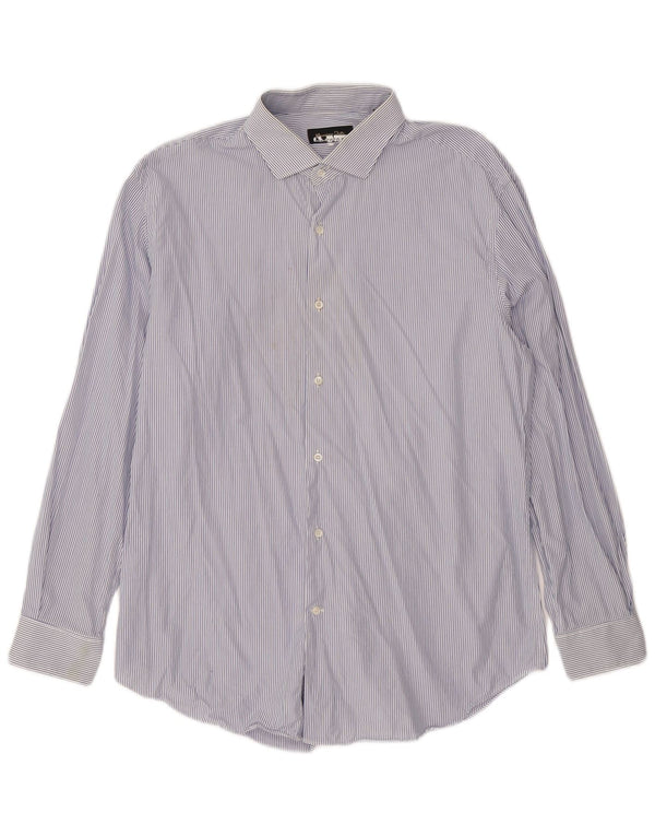 Camicia da uomo Massimo Dutti taglia 44 17 1/2 XL gessato blu