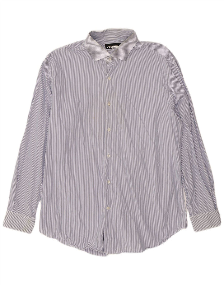 Camicia da uomo Massimo Dutti taglia 44 17 1/2 XL gessato blu