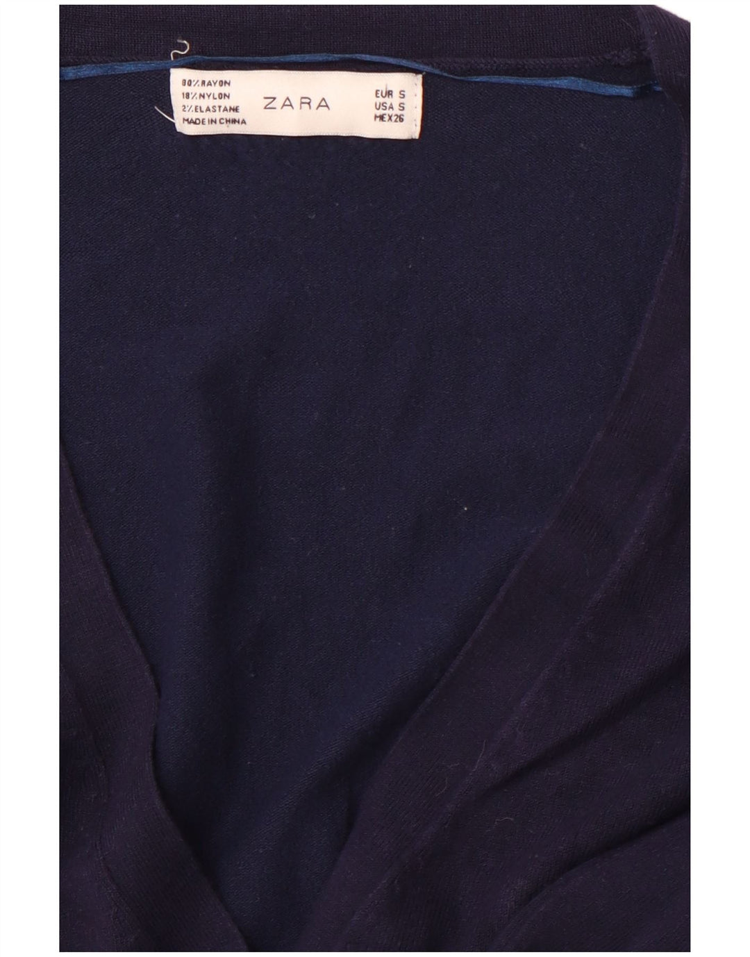Maglione Cardigan Da Donna ZARA UK 10 Piccolo Rayon Blu Navy
