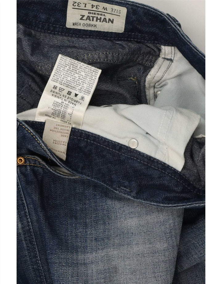 Diesel Uomo Zathan Regular Bootcut Jeans W34 L32 Cotone Blu