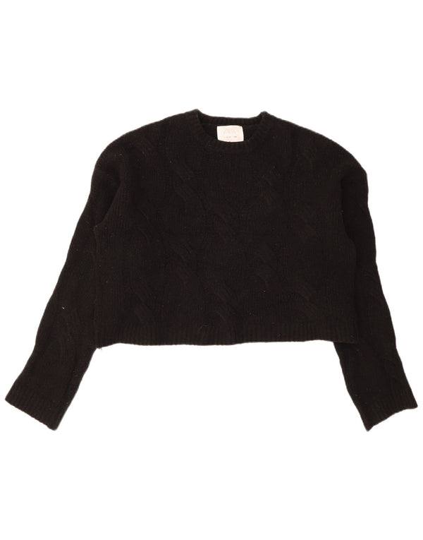 Maglione corto girocollo per ragazze Zara, vestibilità ampia, 13-14 anni, nero