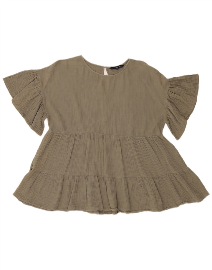 Camicetta oversize da donna French Connection Top UK 8 Small Cotone kaki