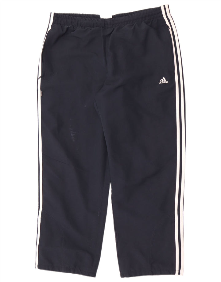 Pantaloni da tuta da uomo Adidas Large in poliestere blu navy