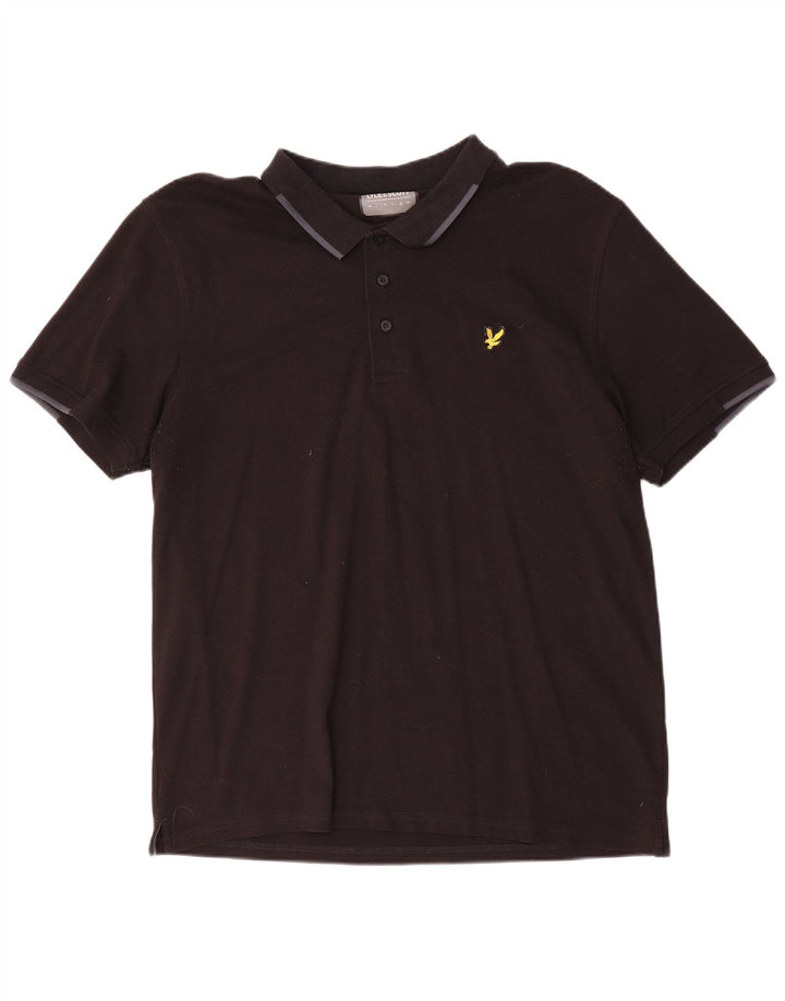 Polo da uomo Lyle & Scott XL nera in poliestere