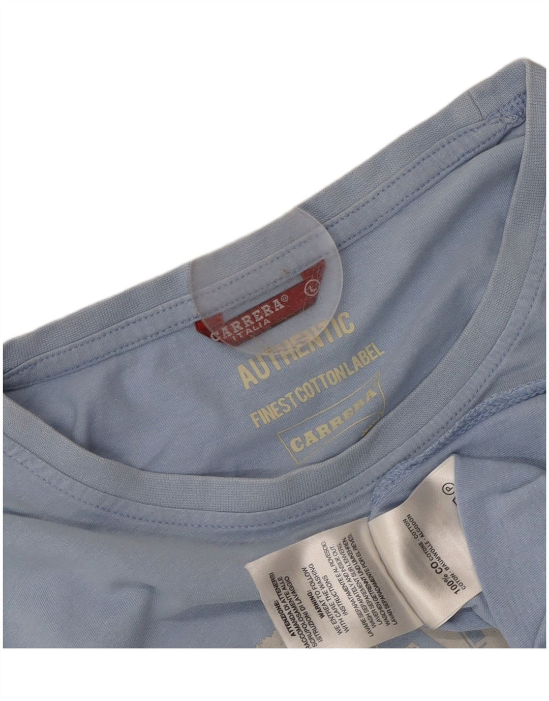 T-shirt grafica da uomo Carrera Top grande in cotone blu