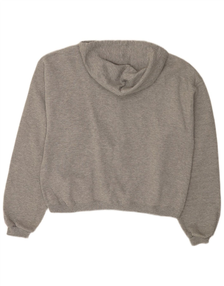 RUSSELL ATHLETIC Maglione corto con cappuccio e zip da donna UK 16 Grande grigio screziato