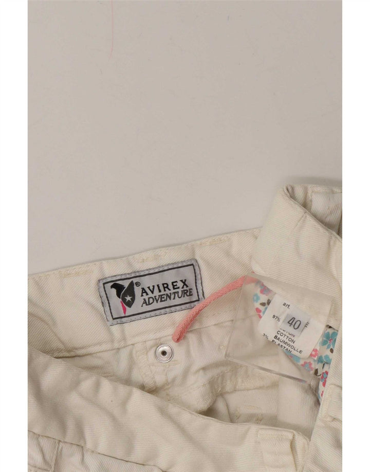 Pantaloncini di jeans da donna Avirex EU 40 medio W27 cotone bianco sporco