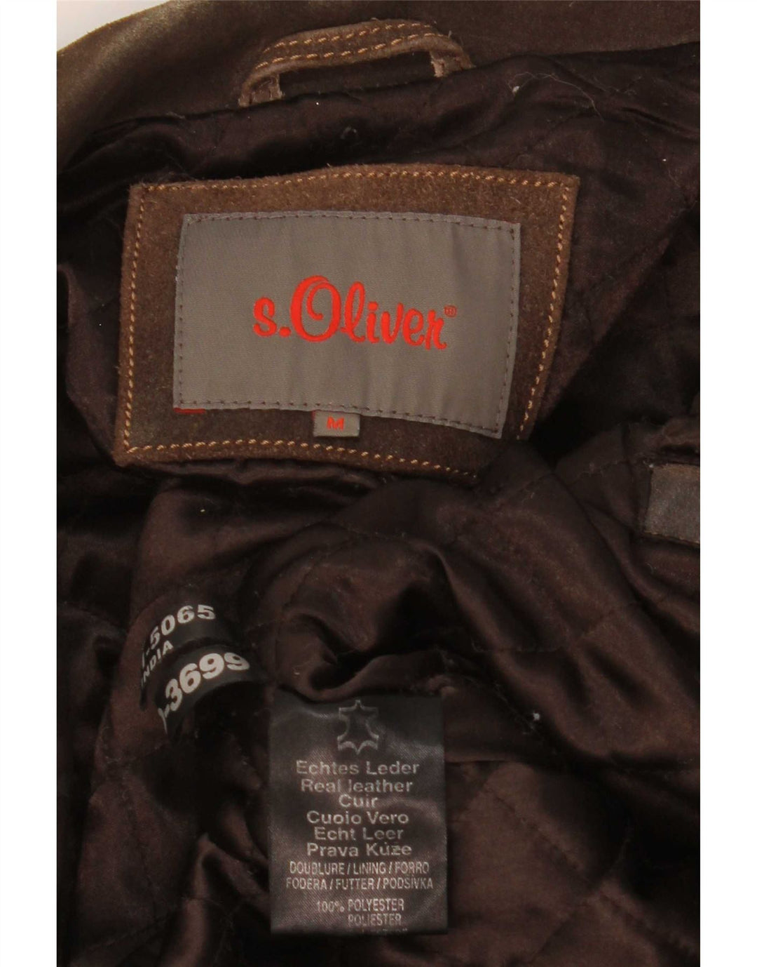 Giacca in pelle da uomo S.Oliver UK 38 Marrone medio