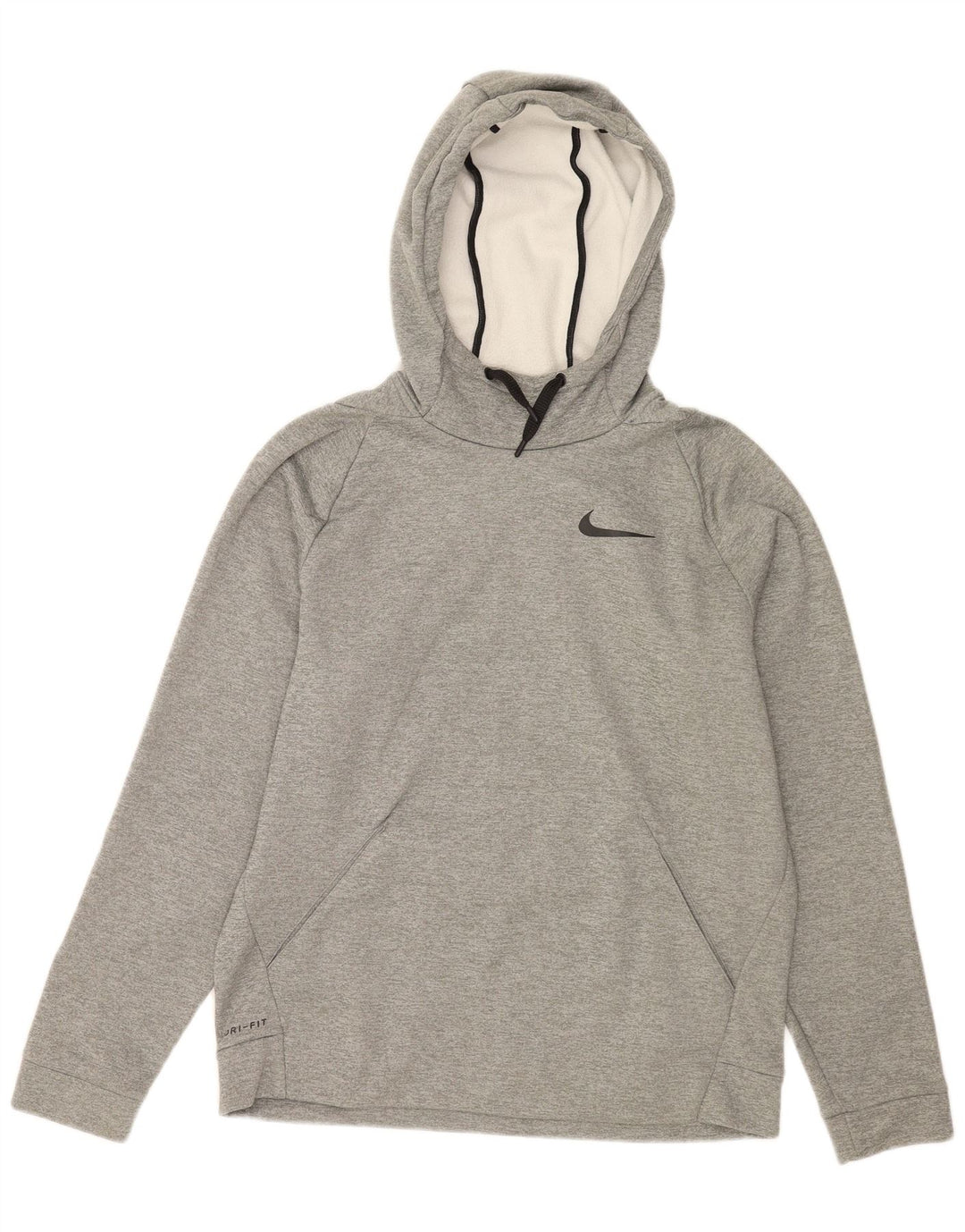 Maglione con cappuccio NIKE Dri Fit da uomo in poliestere chiazzato grigio medio
