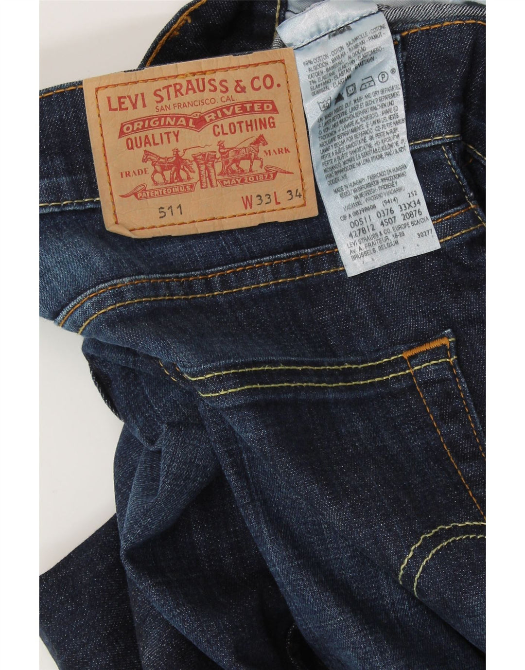 LEVI'S Jeans da uomo 511 slim W33 L34 cotone blu navy