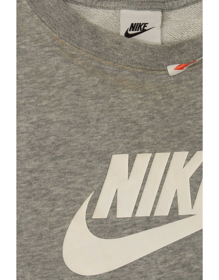 Felpa oversize con grafica Nike da donna UK 18 XL grigio chiazzato