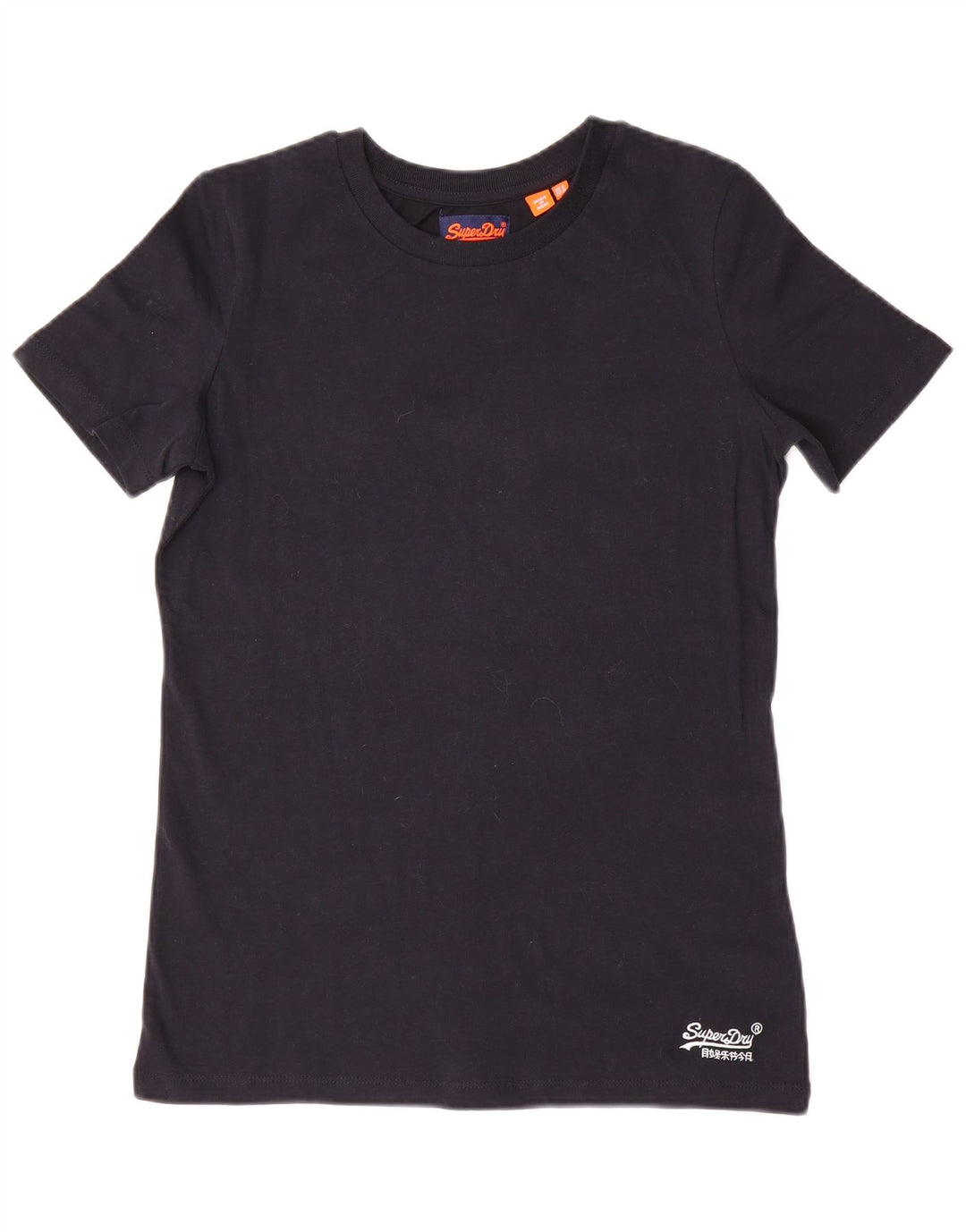 T-shirt da donna SUPERDRY UK 8 piccola in cotone nero