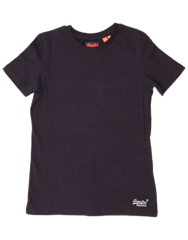 T-shirt da donna SUPERDRY UK 8 piccola in cotone nero