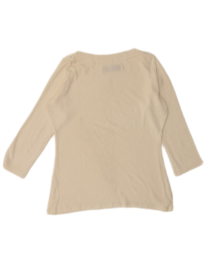 Top Zara da donna manica 3/4 UK 14 grande cotone bianco