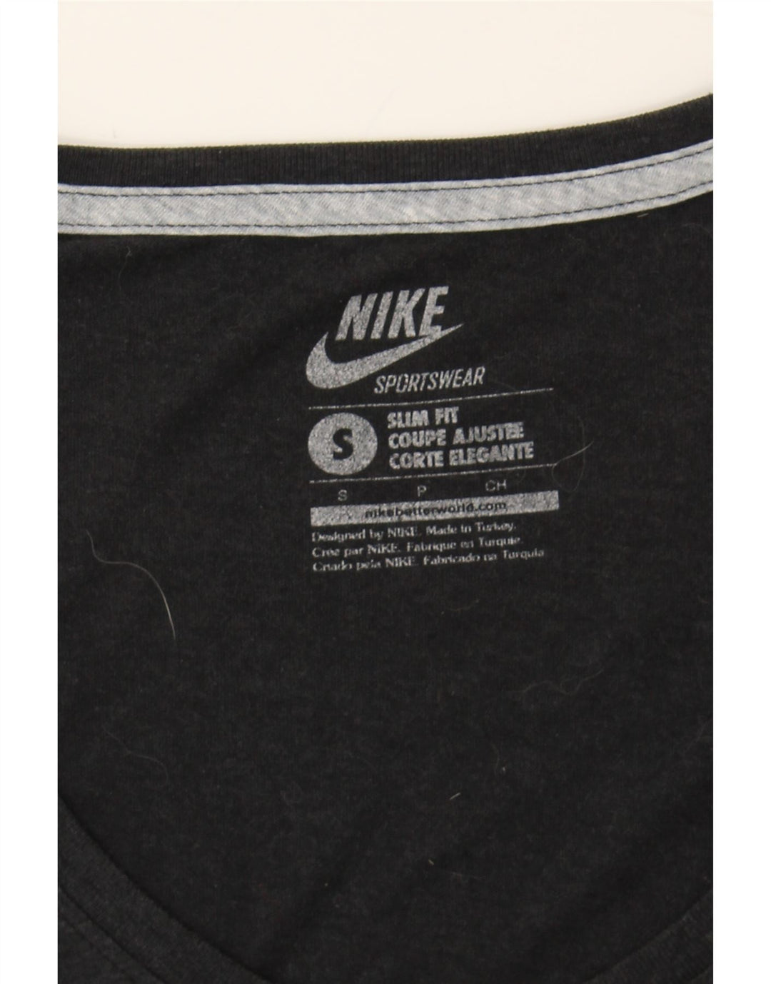 NIKE Womens Slim Fit Graphic T-Shirt Top UK 10 Small Black Polyester Vintage Nike and Second-Hand Nike from Messina Hembry 