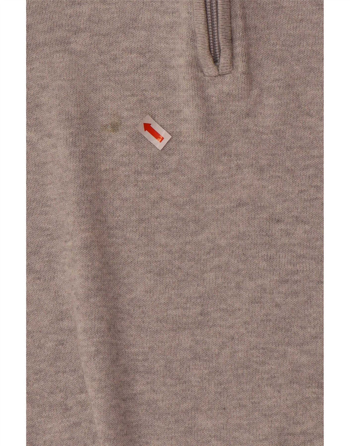 Maglione maglione con zip da uomo Calvin Klein in cotone grigio medio