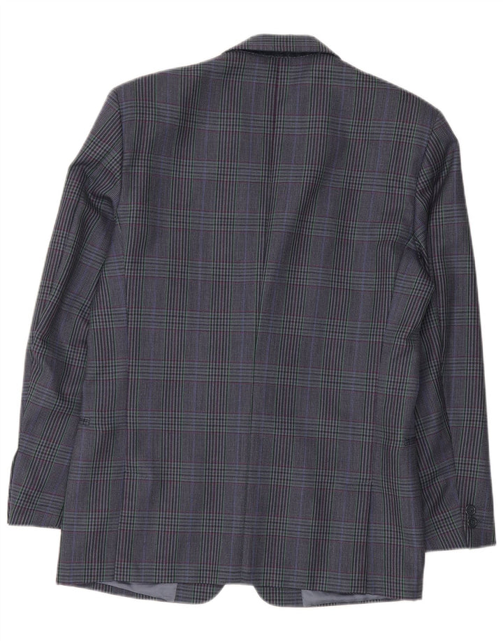 Giacca blazer da uomo a 2 bottoni Tomary IT 48 pied de poule blu medio