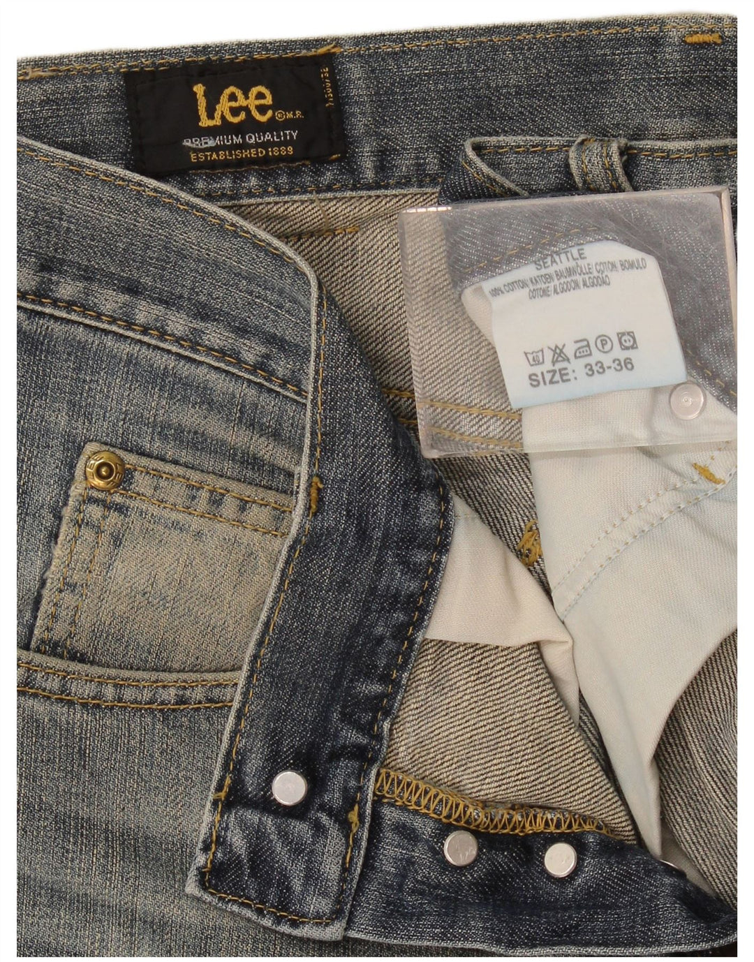 Jeans dritti Lee Seattle da donna W33 L32 cotone blu