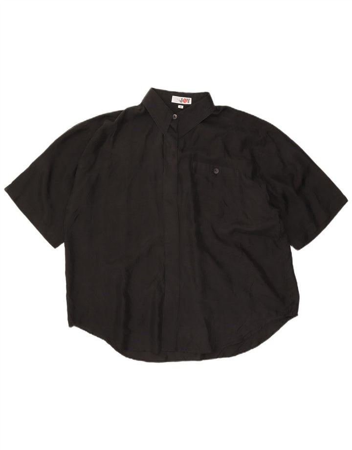 Camicia oversize a maniche corte da donna Miss Joy IT 46 Large Nera in seta