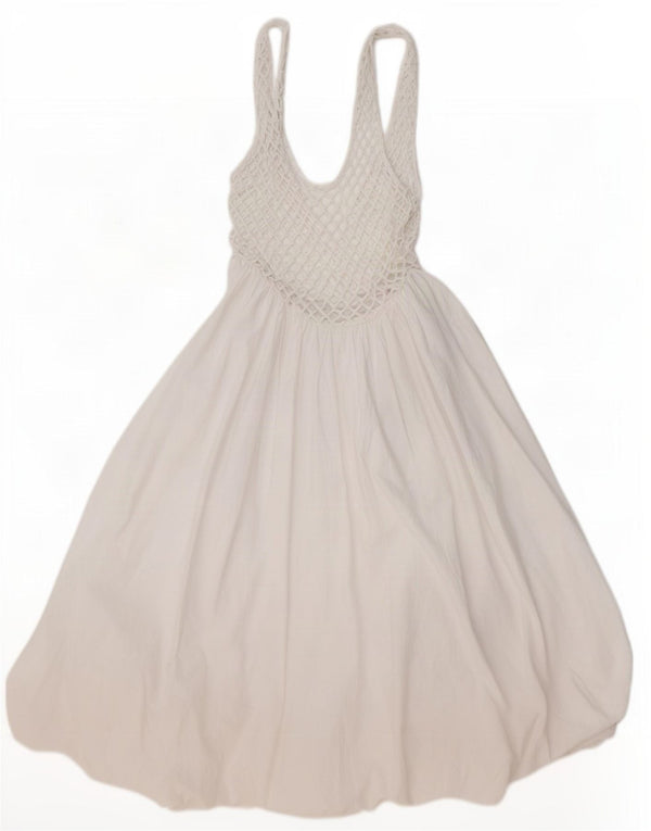 Abito a palloncino senza maniche da donna Zara UK 14 grande bianco