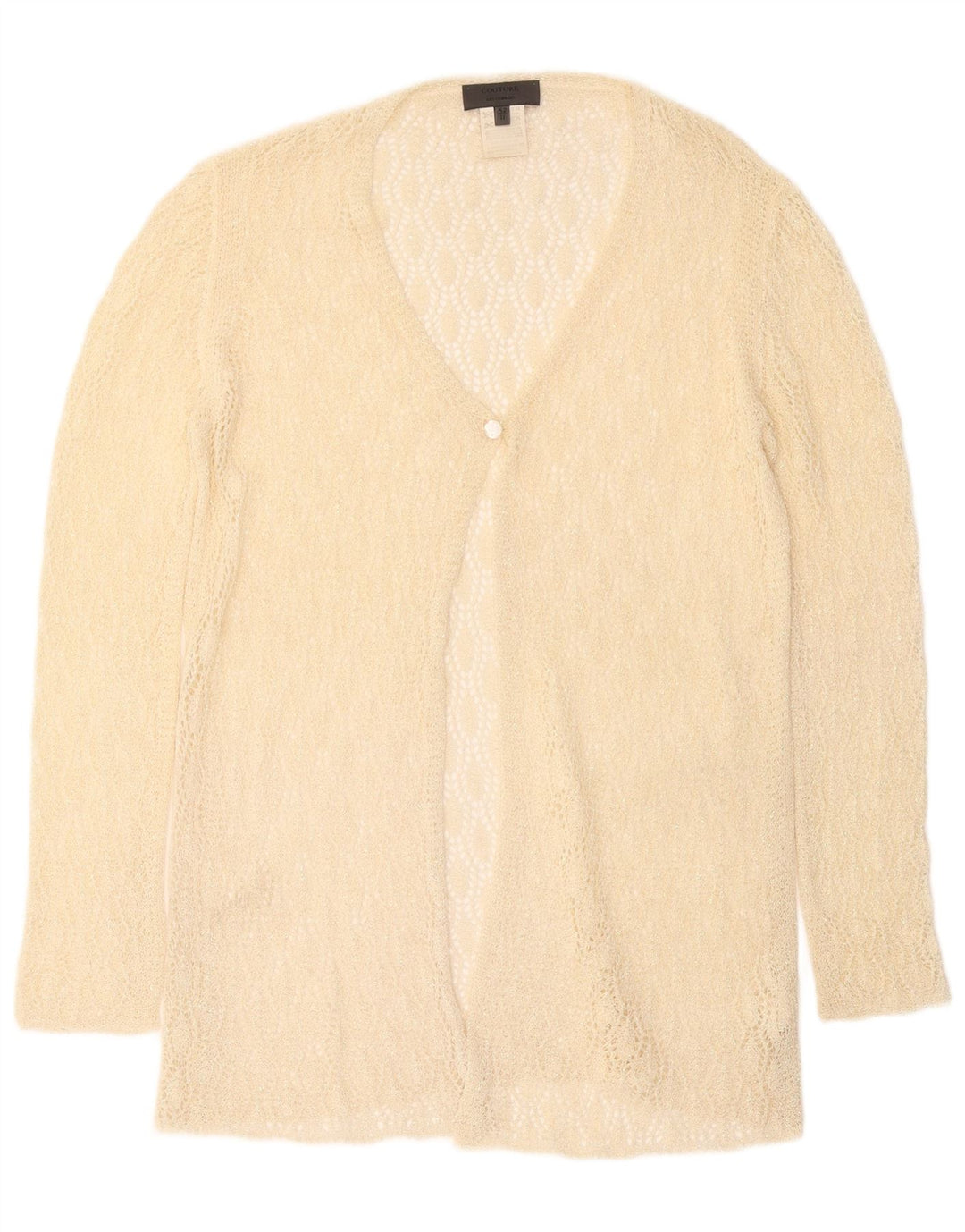 Maglione cardigan trasparente da donna Les Copains IT 42 medio bianco sporco