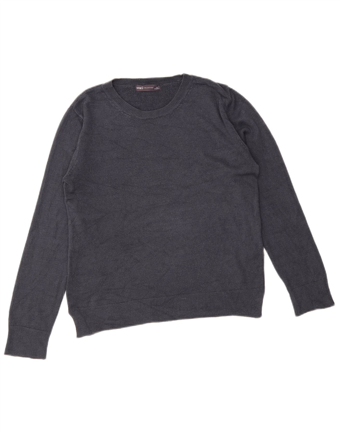 Maglione maglione con scollo a barca da donna Marks & Spencer UK 12 medio blu navy