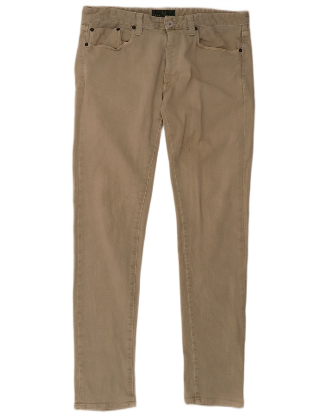 Jeans skinny da uomo Fred Perry W36 L32 cotone beige