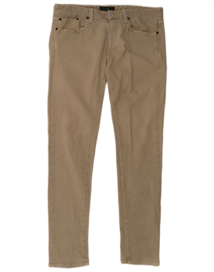 Jeans skinny da uomo Fred Perry W36 L32 cotone beige