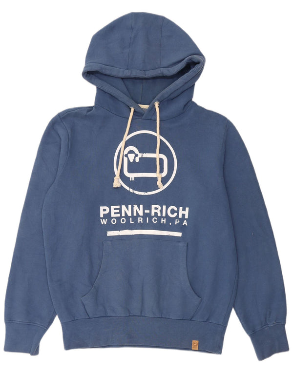 Felpa con cappuccio da uomo Woolrich Graphic Regular Fit Felpa XL in cotone blu
