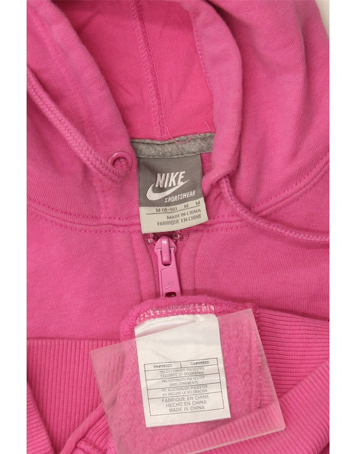 Felpa con cappuccio e zip da donna Nike US 8/10 cotone rosa medio