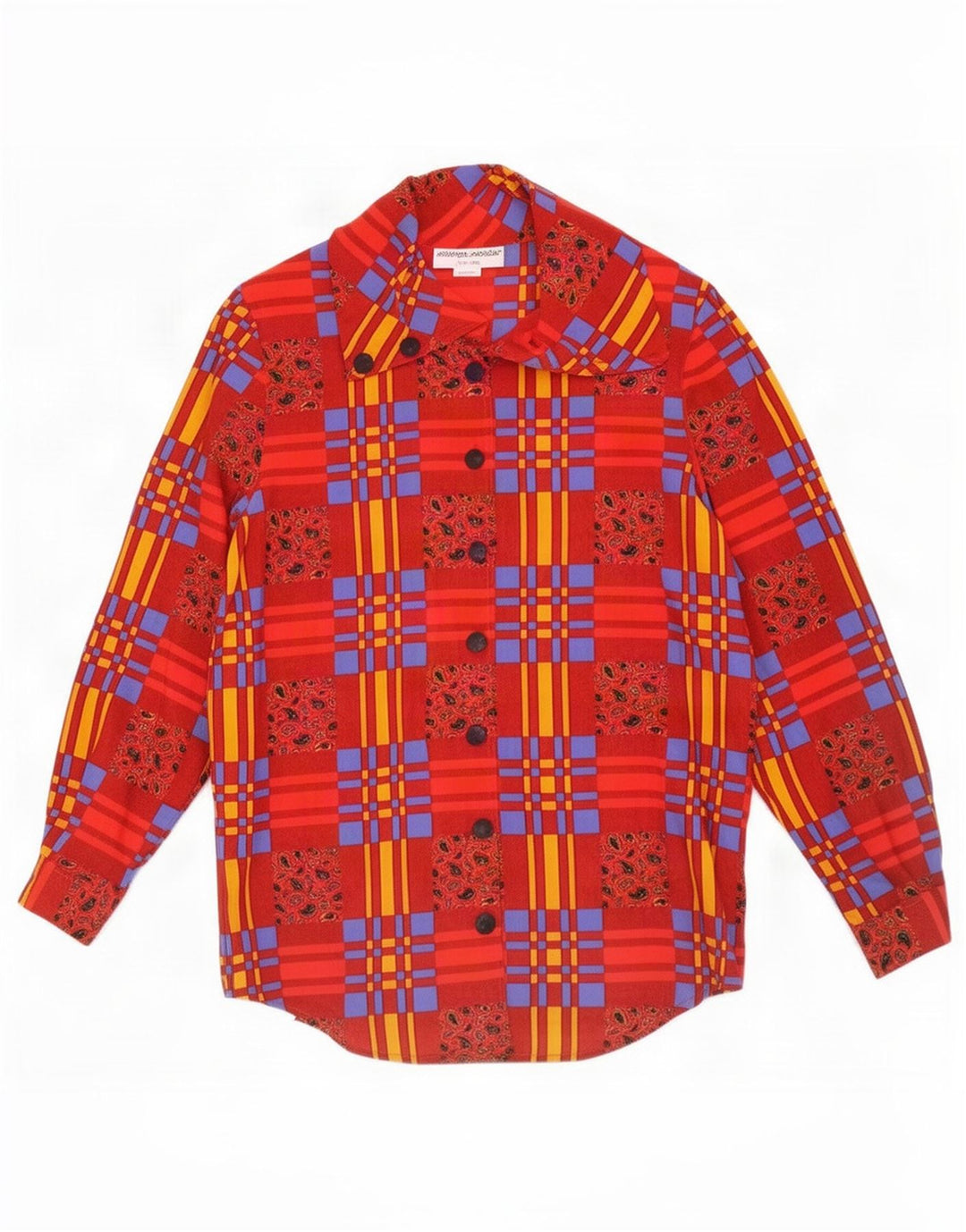 Camicetta da donna Solange Mondor UK 16 Grande patchwork rosso