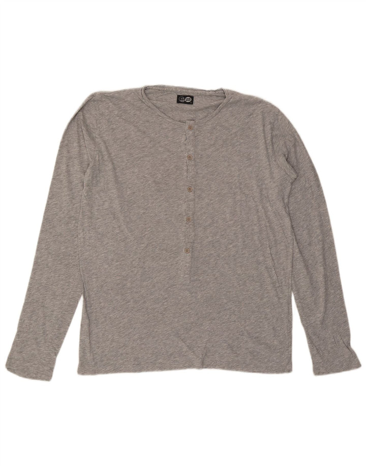 CHEAP MONDAY Top da uomo a maniche lunghe grigio medio chiazzato