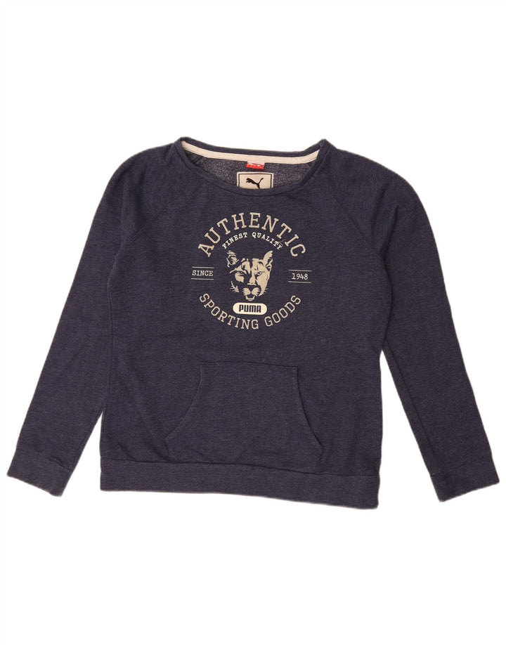 Felpa grafica da donna Puma UK 14 Large Blu Navy
