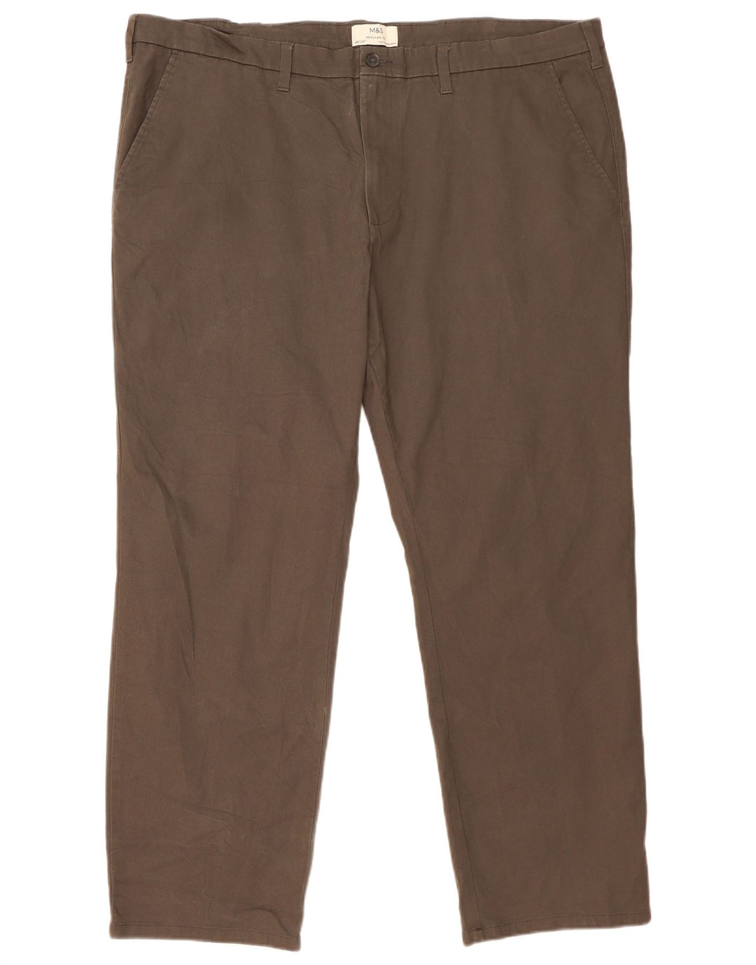 Pantaloni chino vestibilità regolare da uomo Marks & Spencer W46 L31 cotone grigio