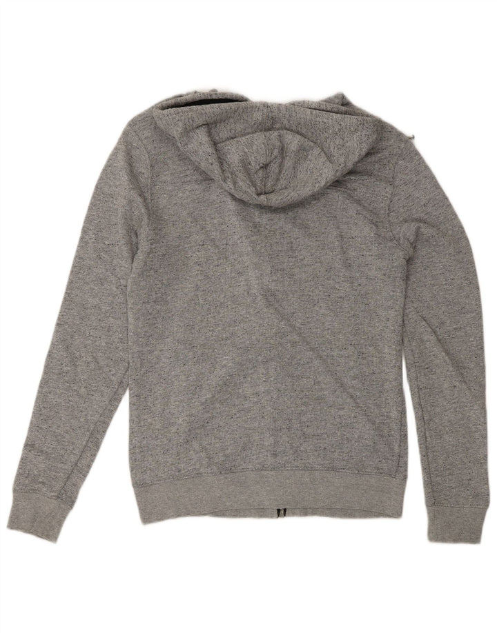 Maglione con cappuccio e zip da uomo Zara piccolo in cotone chiazzato grigio