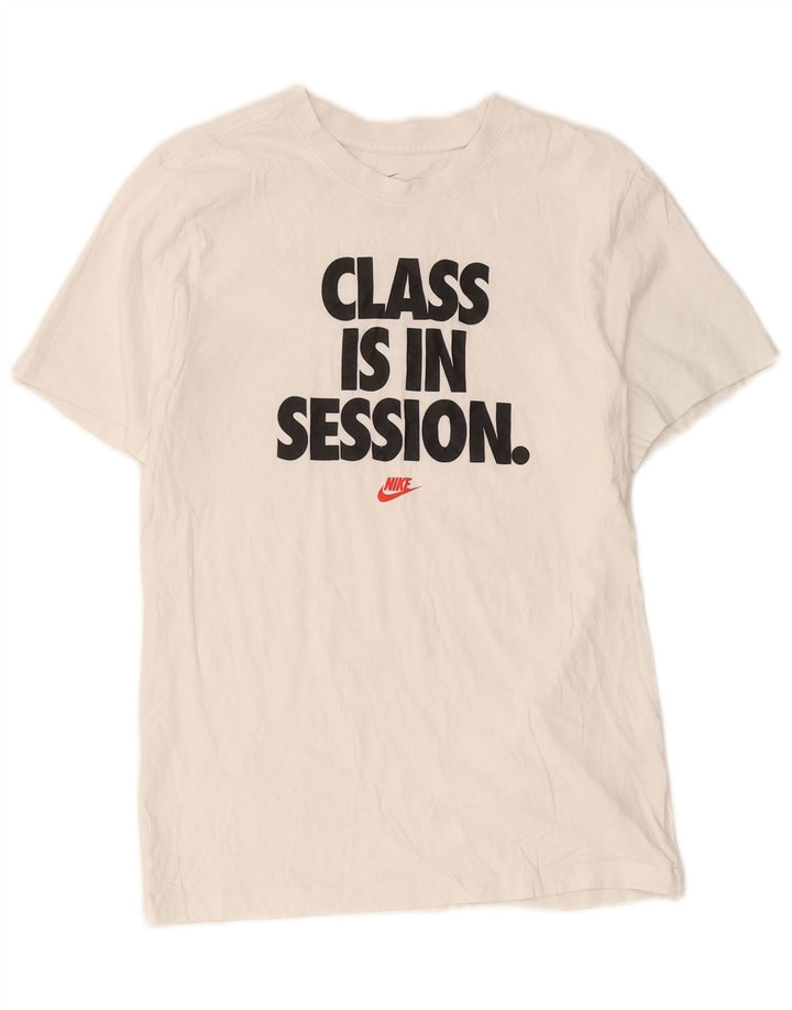 T-shirt grafica da uomo Nike Top Small in cotone bianco