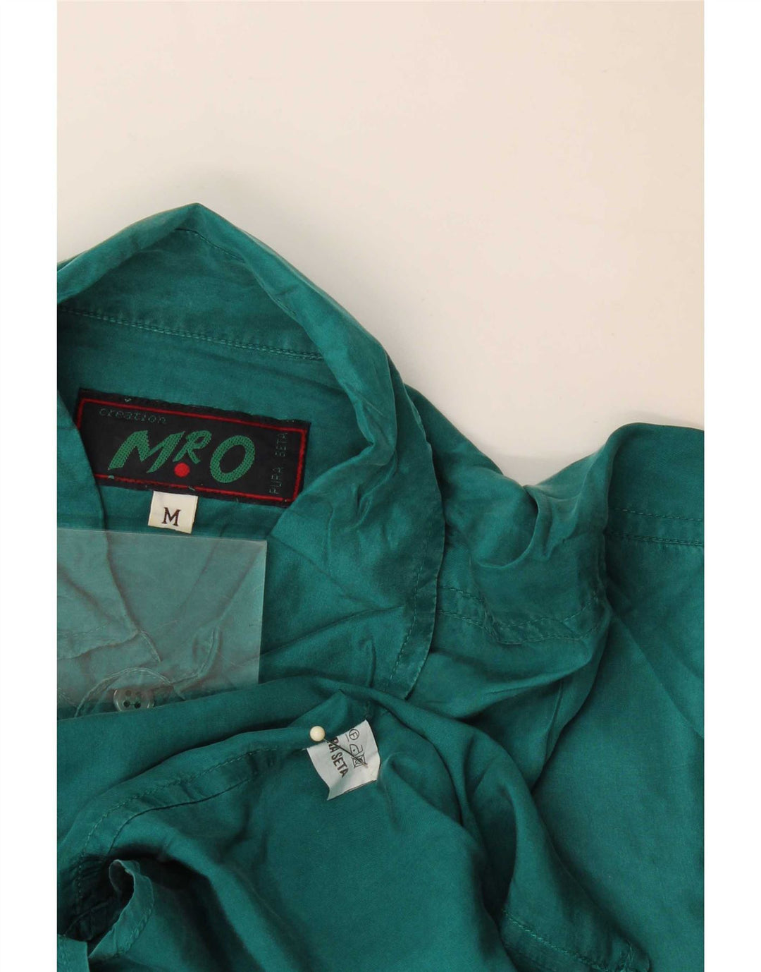 Camicia Vintage da Uomo in Seta Verde Medio