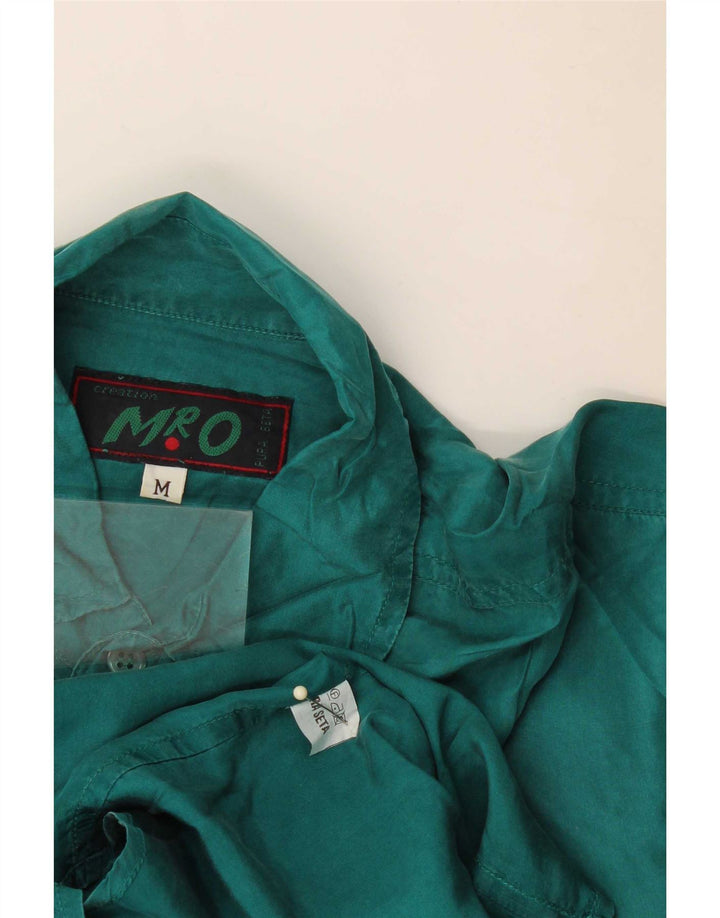 Camicia Vintage da Uomo in Seta Verde Medio